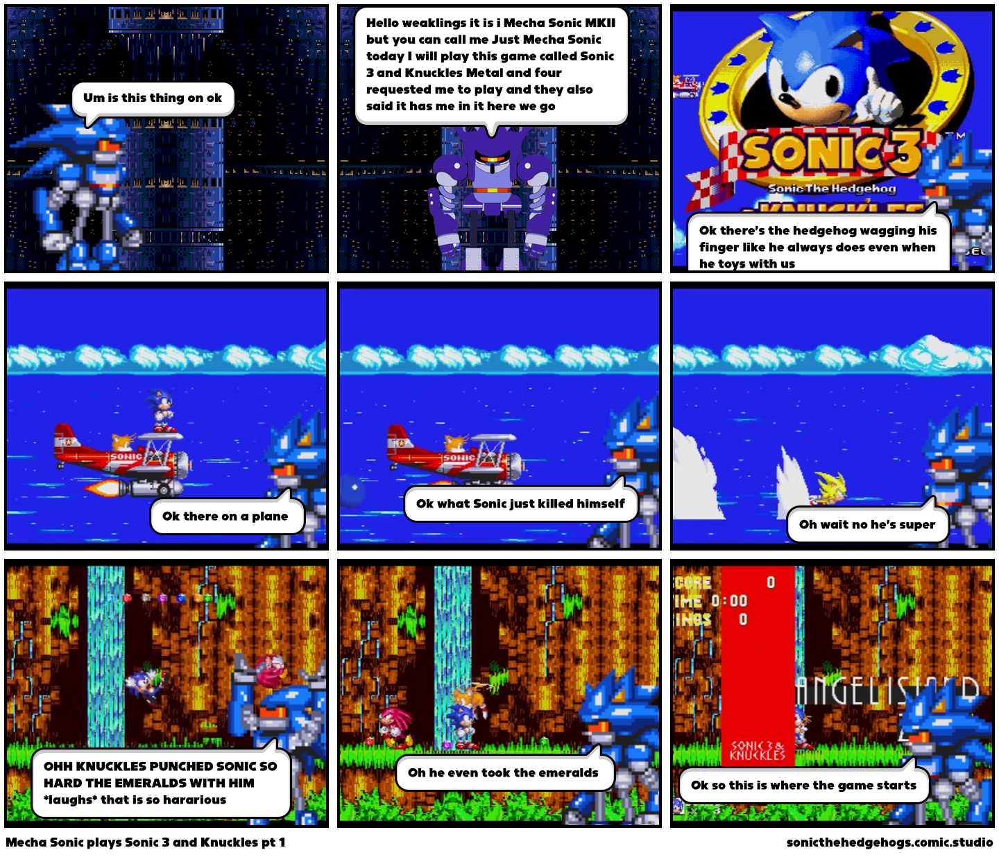 Mecha Sonic plays Sonic 3 and Knuckles pt 1 - Comic Studio